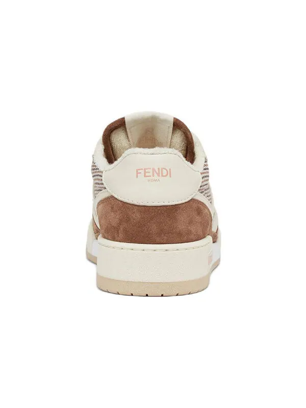 Кроссовки match low top 'cream brown houndstooth' Fendi — изображение 4 из 4, кремовый/коричневый