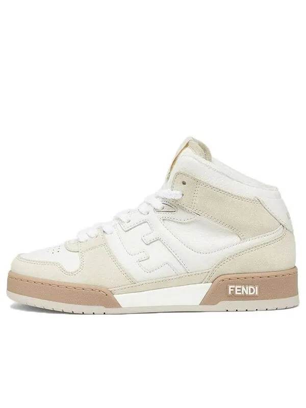 Кроссовки match high top 'white cream' Fendi — изображение 1 из 4, белый/кремовый
