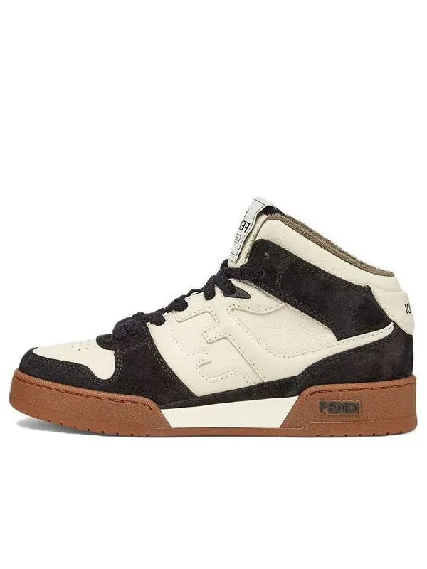 Кроссовки match high top 'black white cream' Fendi — изображение 1 из 4, белый/кремовый/черный
