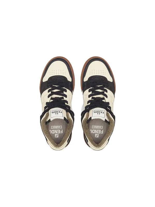 Кроссовки match high top 'black white cream' Fendi — изображение 3 из 4, белый/кремовый/черный