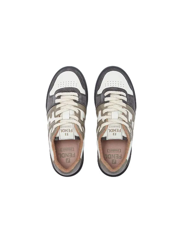 Кроссовки match low top 'beige brown' Fendi — изображение 3 из 4, бежевый/коричневый/белый