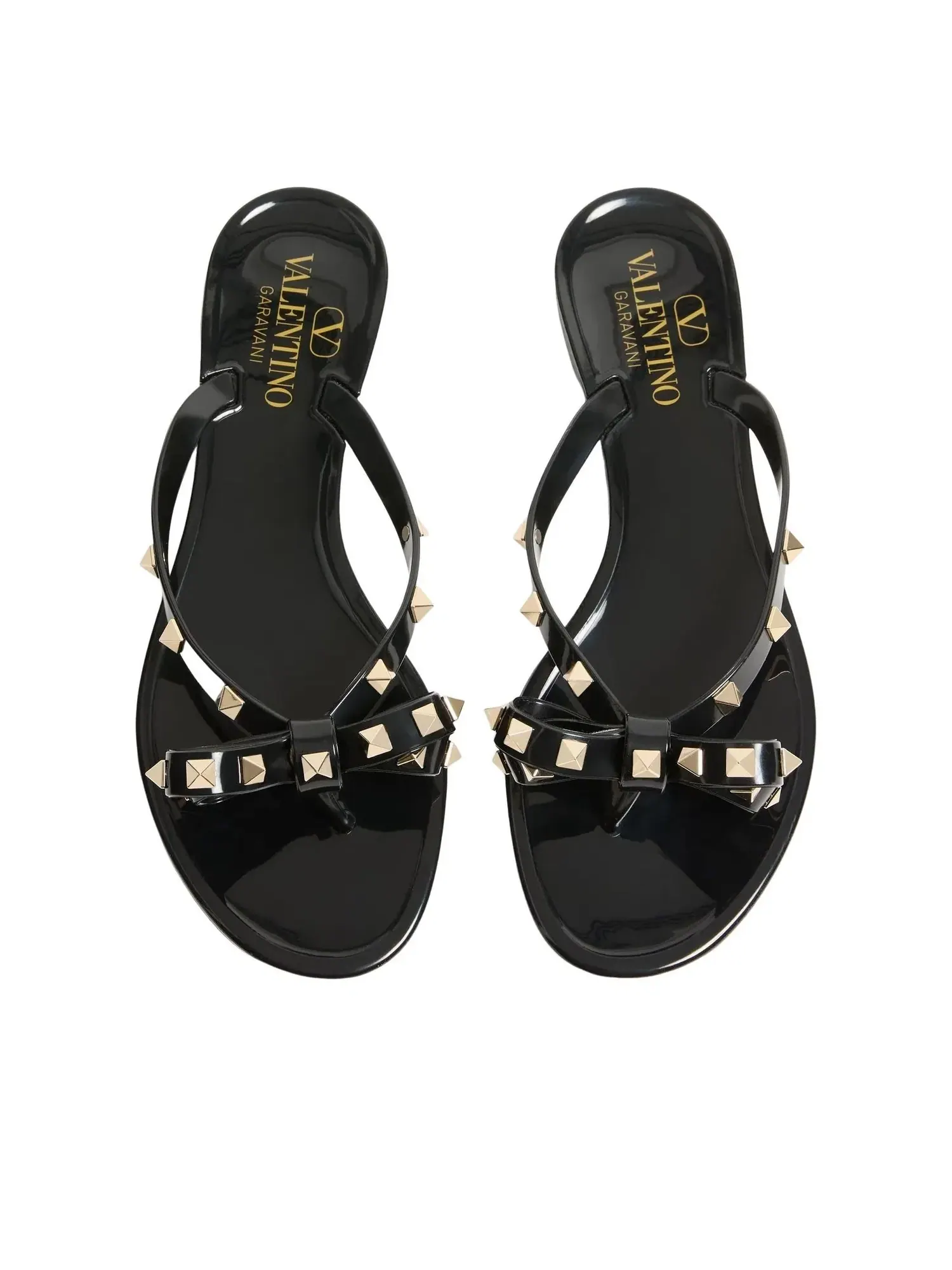 Шлепанцы Valentino SS26 Garavani Rockstud 'Black' 8W2S0552PVS0NO — изображение 4 из 7, черный