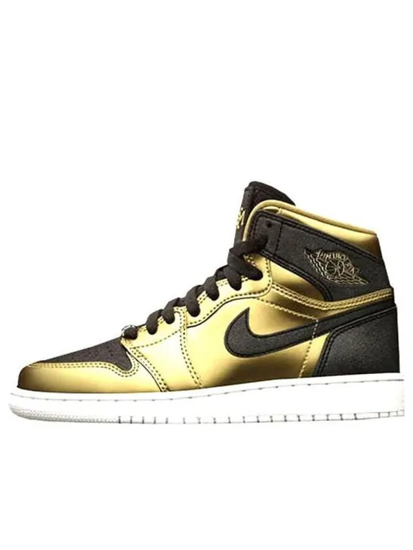 Кроссовки 1 ретро высокие Air Jordan — изображение 1 из 4, золотистый/черный/белый