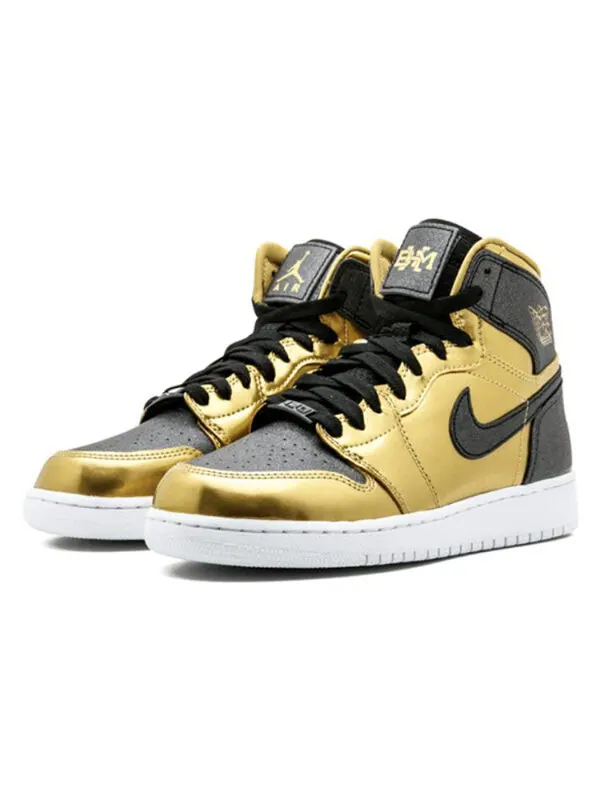 Кроссовки 1 ретро высокие Air Jordan — изображение 2 из 4, золотистый/черный/белый