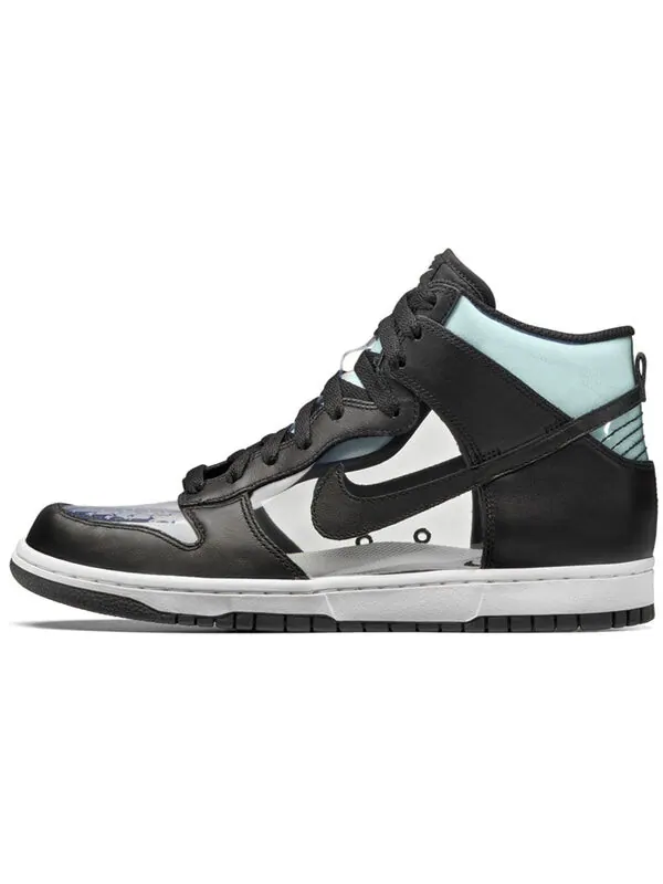 Кроссовки x comme des garcons dunk high в стиле ретро Nike — изображение 2 из 4, черный/черный-белый