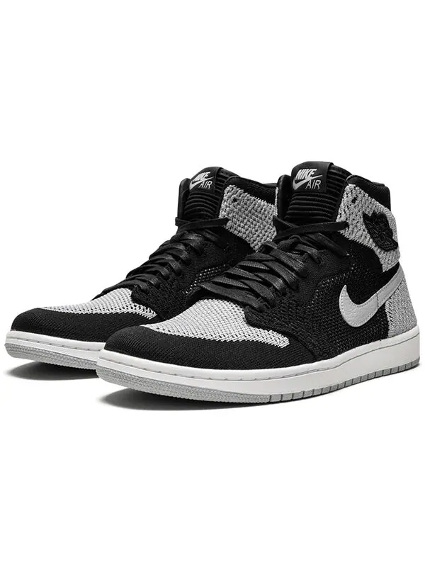 Кроссовки 1 ретро высокие og Flyknit Air Jordan — изображение 3 из 4, черный/серый