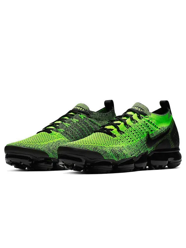 Кроссовки air vapormax 2 flyknit Nike — изображение 2 из 4, черный/зеленый