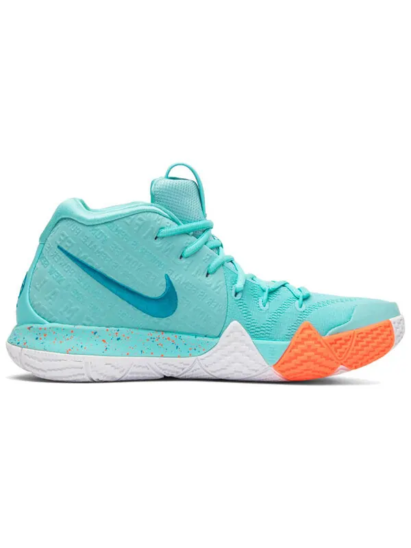 Кроссовки kyrie 4 Nike — изображение 2 из 4, зеленый/оранжевый/белый