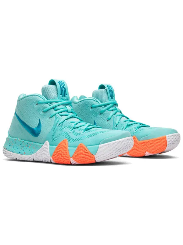 Кроссовки kyrie 4 Nike — изображение 3 из 4, зеленый/оранжевый/белый