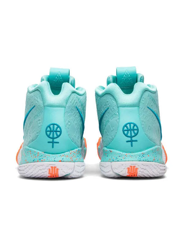 Кроссовки kyrie 4 Nike — изображение 4 из 4, зеленый/оранжевый/белый