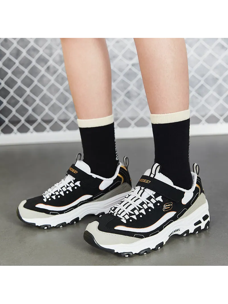Беговые кроссовки Skechers D'Lite K Black/Gold — изображение 7 из 8, золото