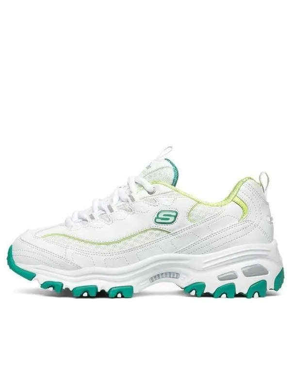 Кроссовки d lites 1.0 low-top running shoes white/green Skechers — изображение 1 из 4, белый/зеленый