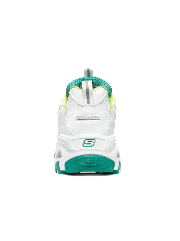 Кроссовки d lites 1.0 low-top running shoes white/green Skechers — изображение 4 из 4, белый/зеленый
