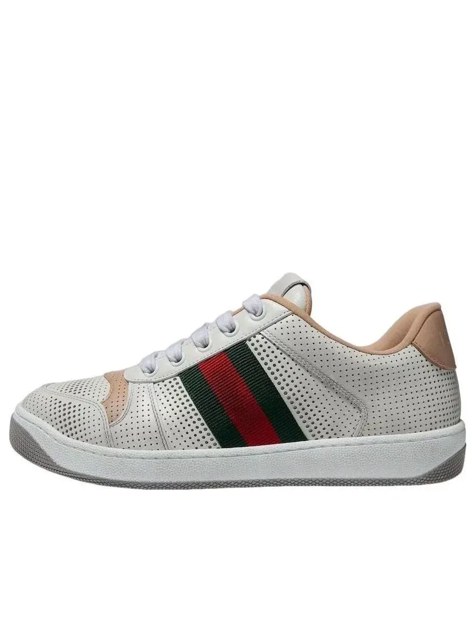 Женские кроссовки кожаные с принтом Screener Gucci — изображение 1 из 9, белый