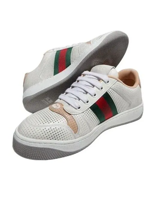Женские кроссовки кожаные с принтом Screener Gucci — изображение 4 из 9, белый