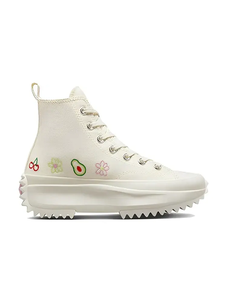 Кроссовки Converse Run Star Hike Platform High 'Embroidered Fruits & Florals' — изображение 2 из 5, белый