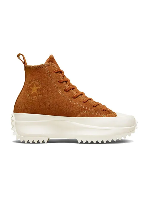 Кроссовки run star hike platform high 'embroidered floral - amber' Converse — изображение 2 из 4, коричневый