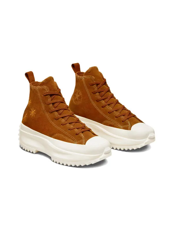 Кроссовки run star hike platform high 'embroidered floral - amber' Converse — изображение 3 из 4, коричневый