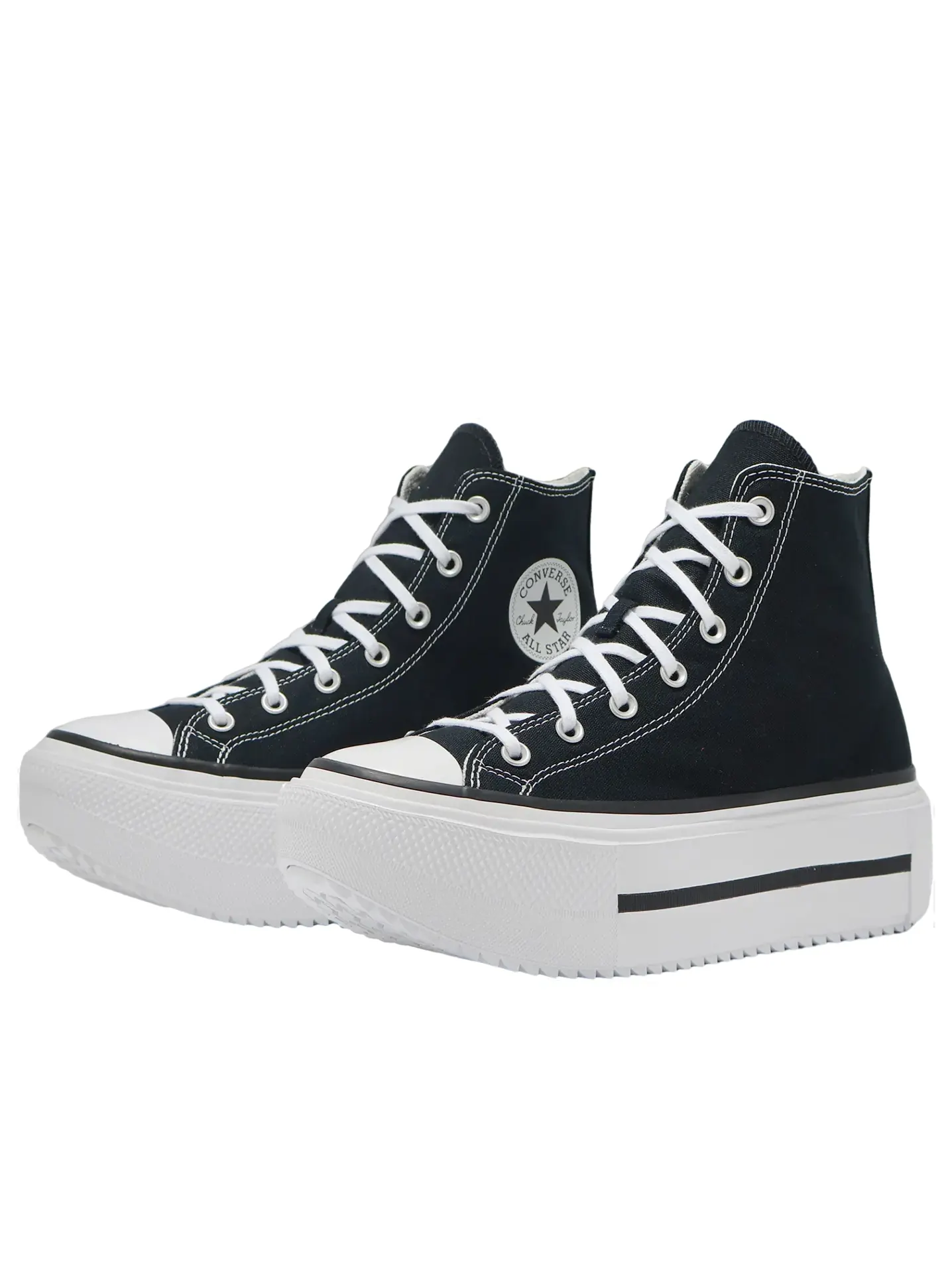 Converse Chuck Taylor All Star Lift Double Stack Hi 'Black White' — изображение 2 из 6, черный/белый