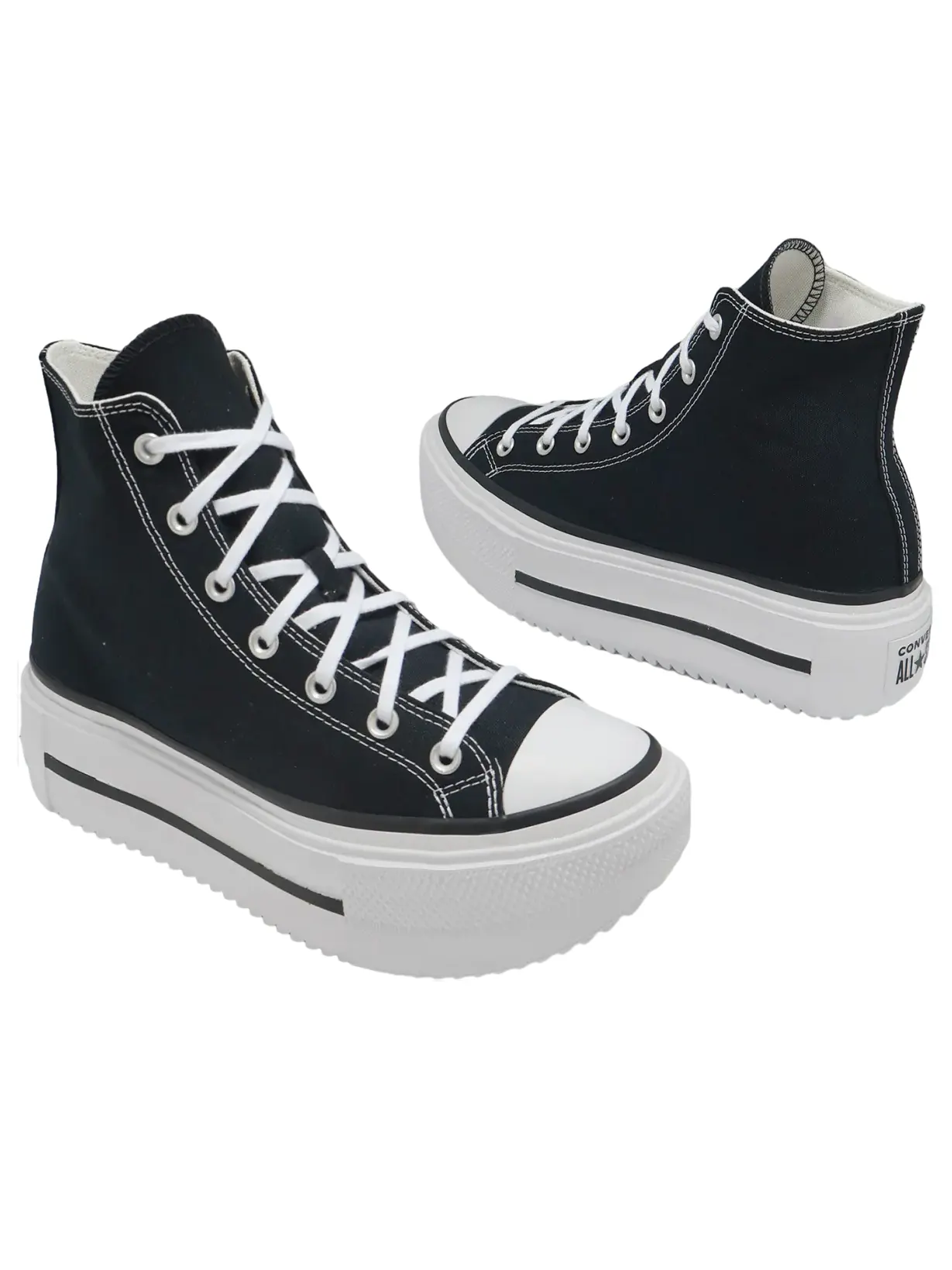 Converse Chuck Taylor All Star Lift Double Stack Hi 'Black White' — изображение 3 из 6, черный/белый