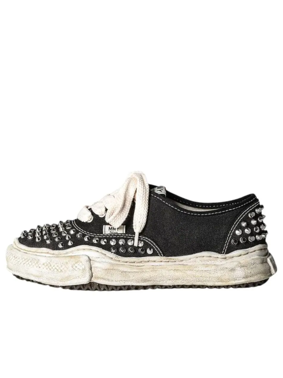Maison Mihara Yasuhiro Baker OG Sole Studded Canvas Low 'Black' — изображение 1 из 7, черный/белый
