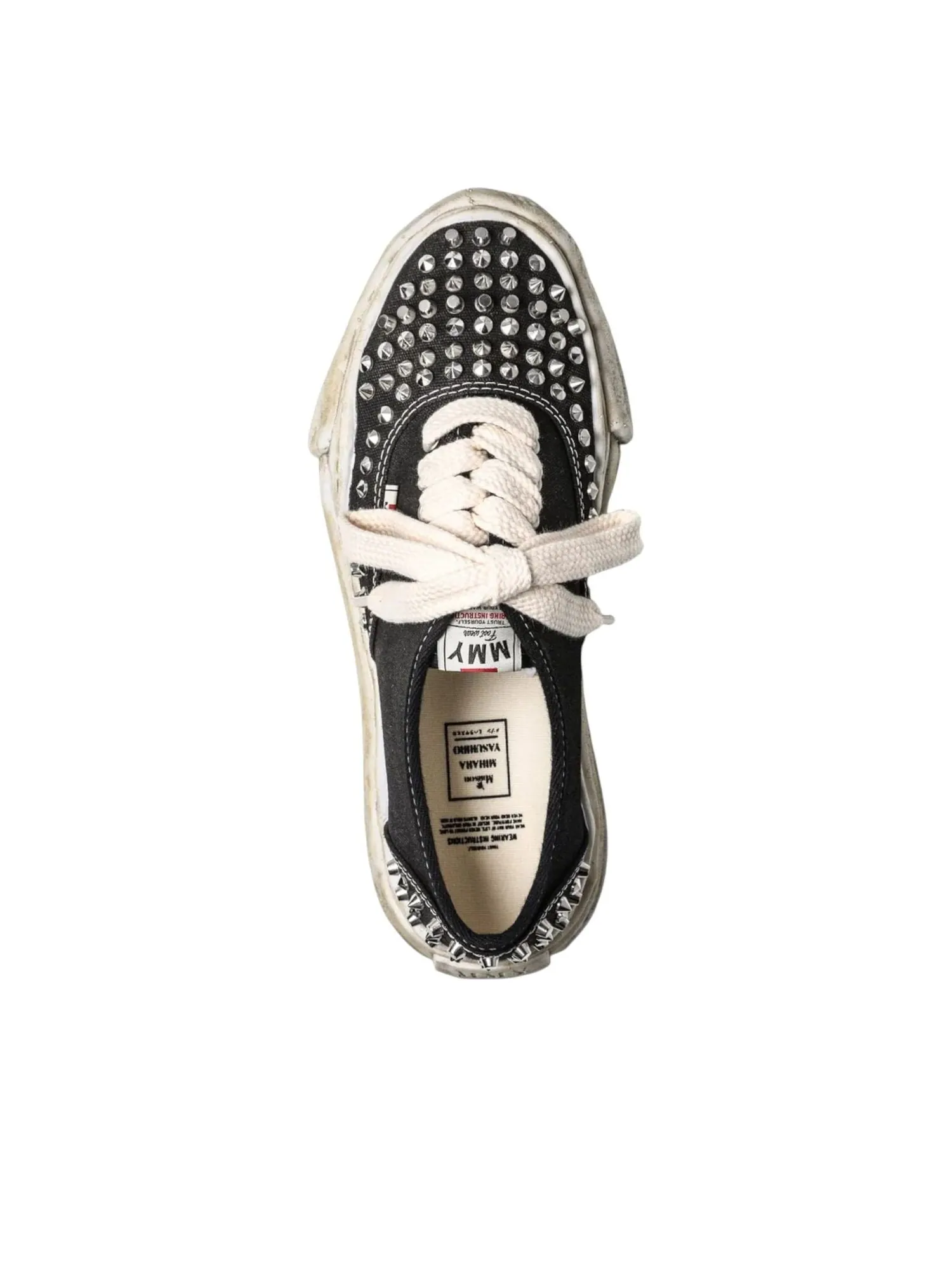 Maison Mihara Yasuhiro Baker OG Sole Studded Canvas Low 'Black' — изображение 6 из 7, черный/белый