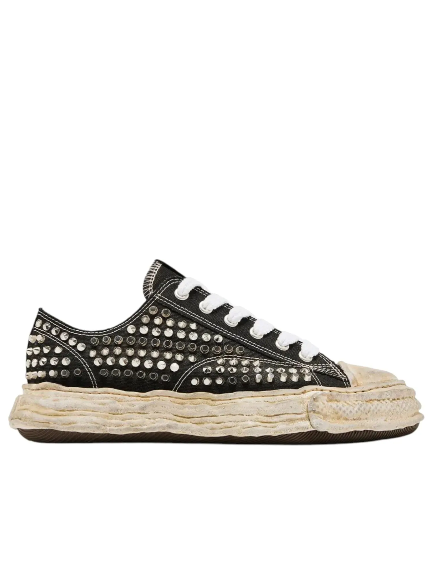 Maison Mihara Yasuhiro Peterson 23 OG Sole Studded Canvas Low 'Black' — изображение 2 из 4, черный