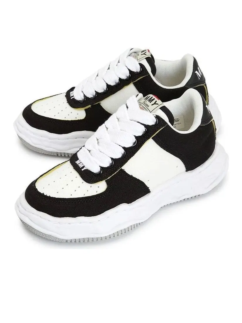 Кроссовки Maison MIHARA YASUHIRO Wayne OG Sole Canvas Low 'Black White' — изображение 4 из 6, черный