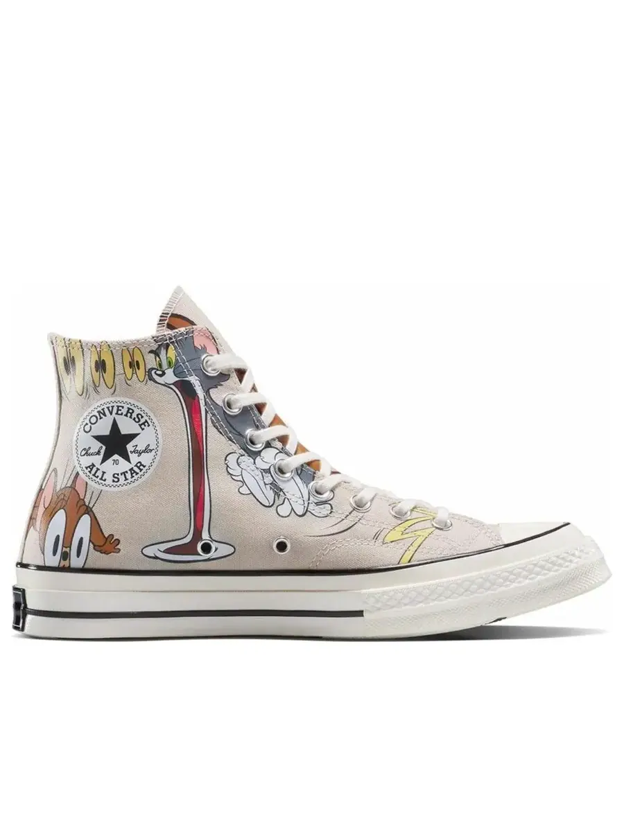 Кроссовки Converse x Tom & Jerry Chuck Taylor 70 High 'Egret' — изображение 2 из 4, серый
