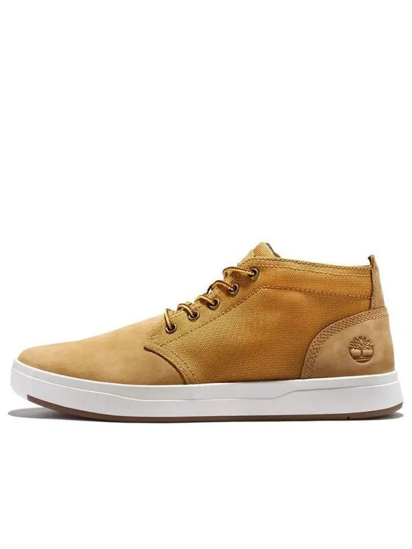 Кроссовки davis square chukka leather and fabric boots 'wheat' Timberland — изображение 1 из 4, желтый/белый