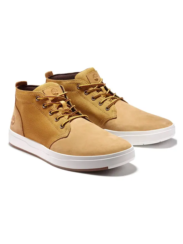 Кроссовки davis square chukka leather and fabric boots 'wheat' Timberland — изображение 4 из 4, желтый/белый