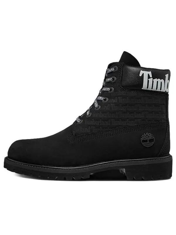 Кроссовки 6-inch premium logo wide-fit boots 'black nubuck' Timberland — изображение 1 из 4, черный/белый