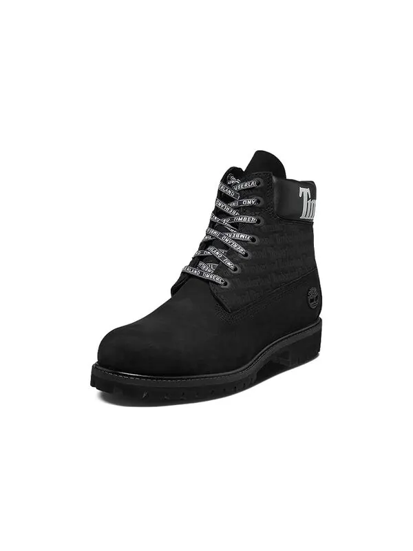 Кроссовки 6-inch premium logo wide-fit boots 'black nubuck' Timberland — изображение 2 из 4, черный/белый
