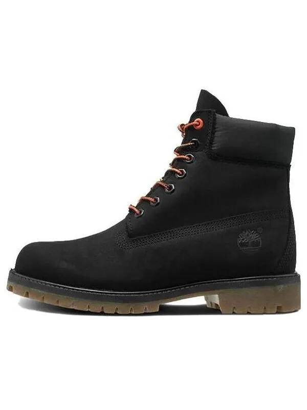 Кроссовки 6 inch premium wide-fit boots 'black nubuck' Timberland — изображение 1 из 4, черный/оранжевый
