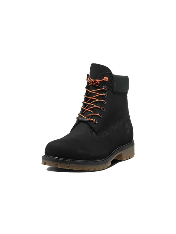 Кроссовки 6 inch premium wide-fit boots 'black nubuck' Timberland — изображение 2 из 4, черный/оранжевый