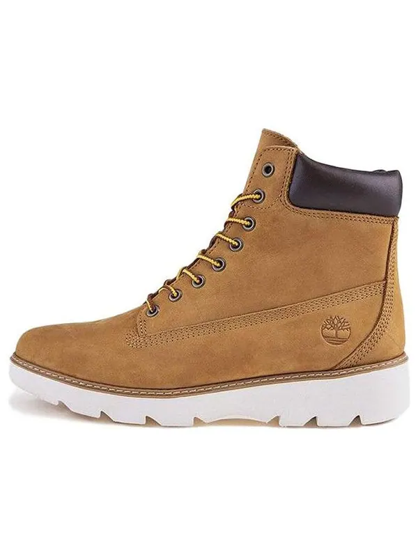 Кроссовки keeley field 6 inch wide-fit boot 'wheat nubuck' Timberland — изображение 1 из 4, желтый/коричневый/белый
