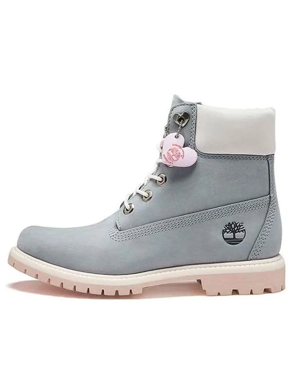 Кроссовки icon 6 inch premium boot 'grey nubuck' Timberland — изображение 1 из 4, серый/розовый/белый