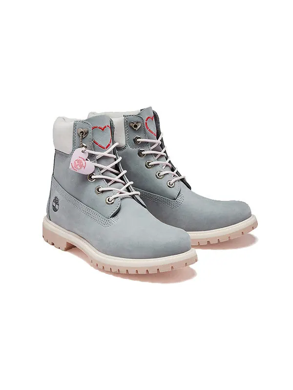 Кроссовки icon 6 inch premium boot 'grey nubuck' Timberland — изображение 4 из 4, серый/розовый/белый