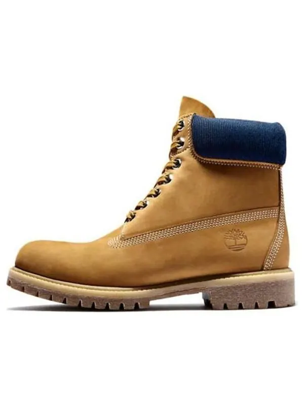 Кроссовки 6 inch premium waterproof boots 'wheat nubuck blue collar' Timberland — изображение 1 из 4, желтый/синий