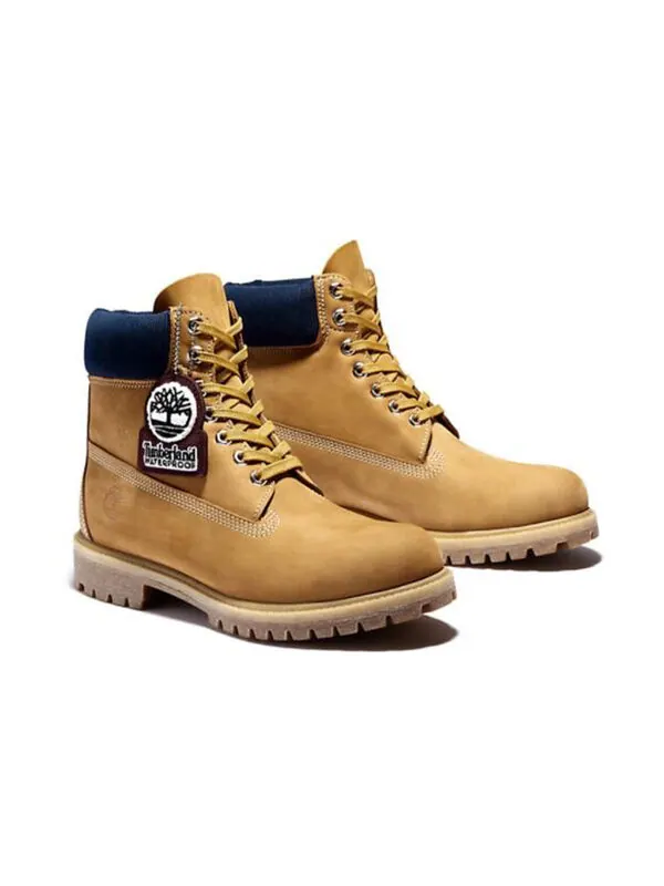 Кроссовки 6 inch premium waterproof boots 'wheat nubuck blue collar' Timberland — изображение 2 из 4, желтый/синий