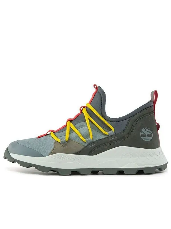 Кроссовки brooklyn leather and fabric oxford trainers 'medium grey mesh with red' Timberland — изображение 1 из 4