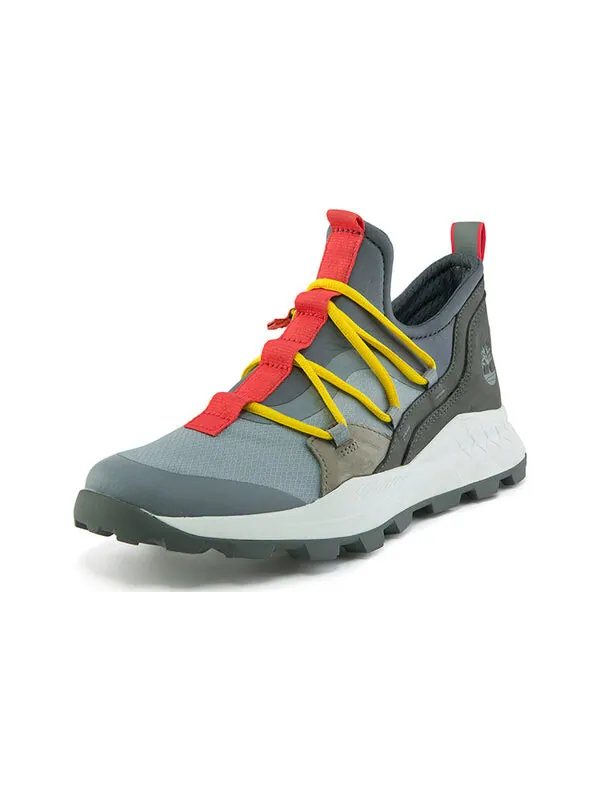 Кроссовки brooklyn leather and fabric oxford trainers 'medium grey mesh with red' Timberland — изображение 3 из 4