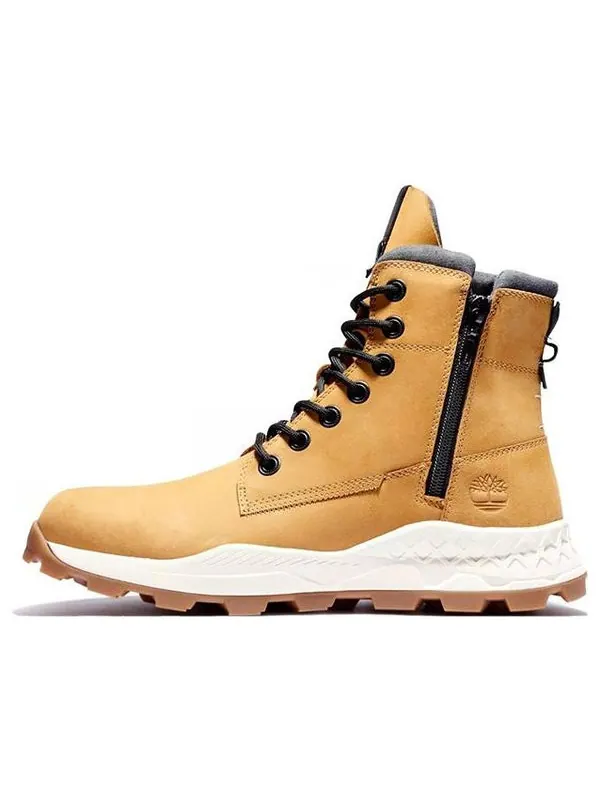 Кроссовки brooklyn side zip sneaker boot 'wheat nubuck' Timberland — изображение 1 из 4, желтый/белый/черный