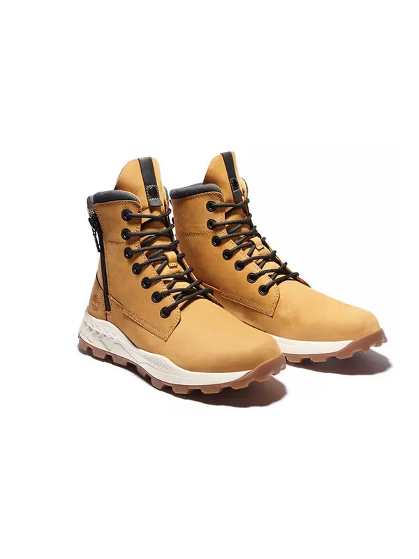 Кроссовки brooklyn side zip sneaker boot 'wheat nubuck' Timberland — изображение 2 из 4, желтый/белый/черный