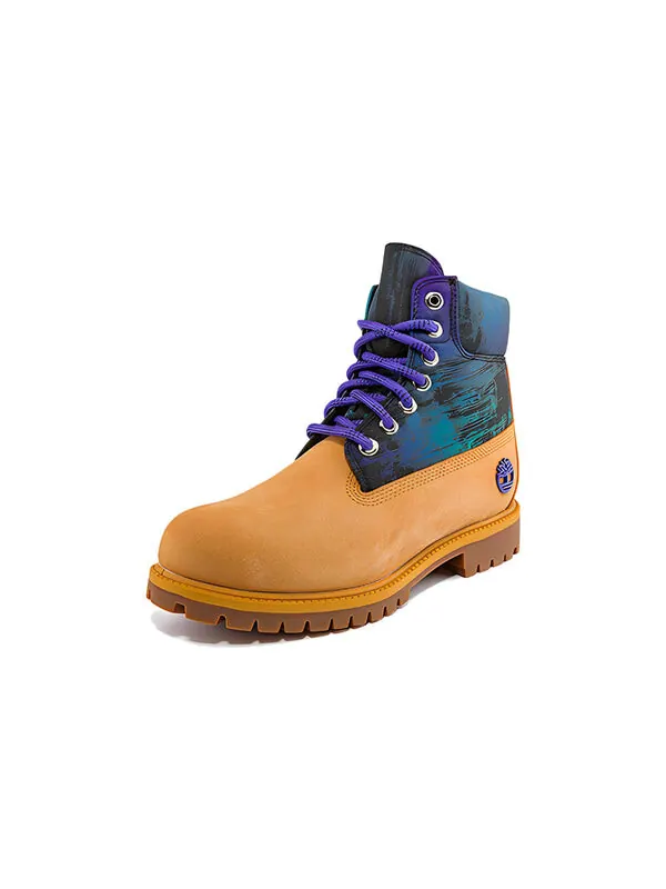 Кроссовки heritage 6 inch waterproof boot 'wheat nubuck with print' Timberland — изображение 3 из 4, желтый/фиолетовый/синий
