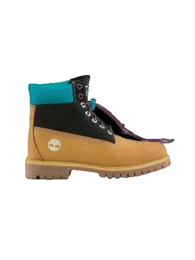 Кроссовки premium 6 inch wide fit waterproof boots 'wheat nubuck with black and blue collar' Timberland — изображение 2 из 4