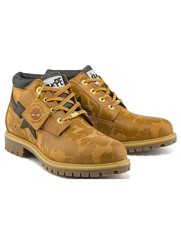 Кроссовки x bape nelson premium waterproof chukka boots 'wheat and chocolate' Timberland — изображение 3 из 4