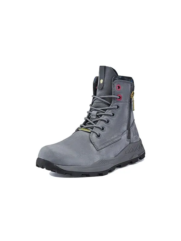 Кроссовки brooklyn side zip boots 'medium grey nubuck' Timberland — изображение 3 из 4, серый/черный/красный