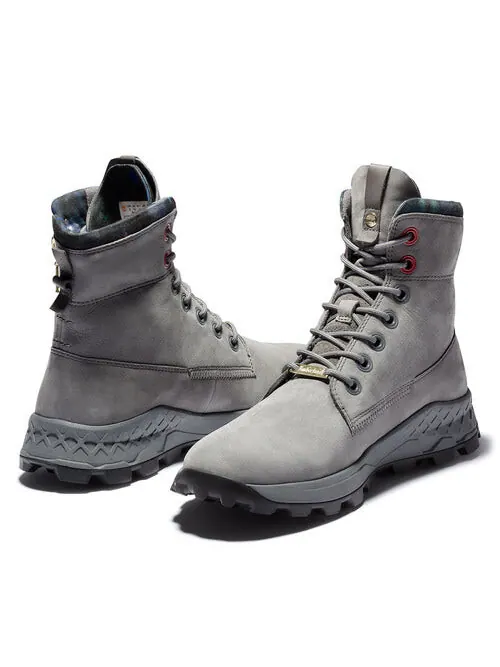 Кроссовки brooklyn side zip boots 'medium grey nubuck' Timberland — изображение 4 из 4, серый/черный/красный