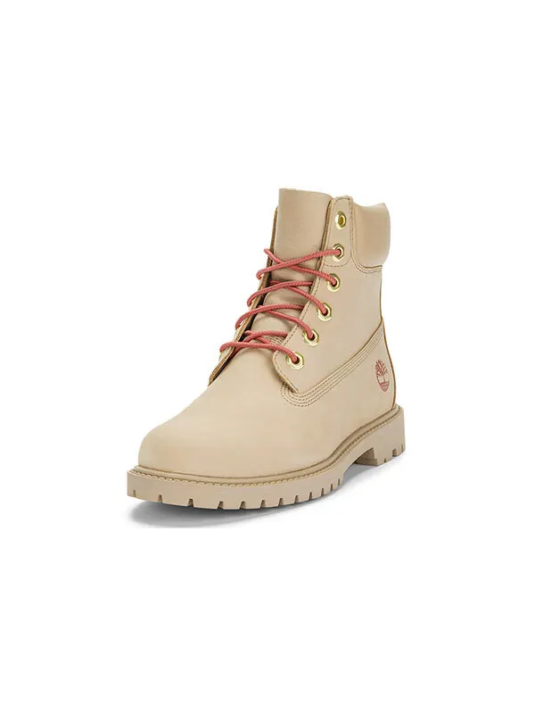 Кроссовки premium waterproof boots 'beige nubuck' Timberland — изображение 3 из 4, бежевый/розовый